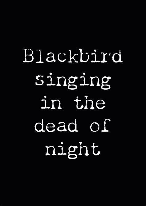 Blackbird the Beatles Song Lyrics Poster - Etsy