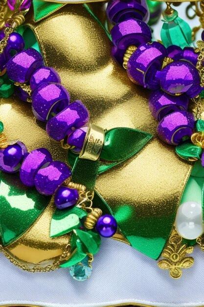 Premium AI Image | vibrant carnival Mardi Gras Beads