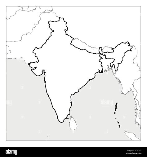 India Political Map Outline With Neighbouring Countries