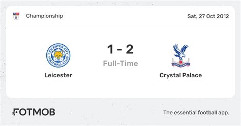 Leicester vs Crystal Palace - live score, predicted lineups and H2H stats.