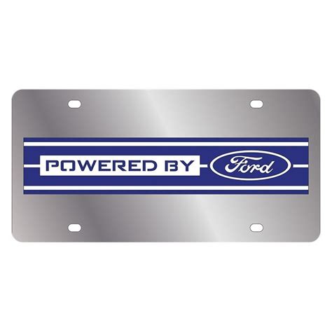 Eurosport Daytona® 1589A-1 - Ford Motor Company Polished License Plate with Powered by Ford Logo