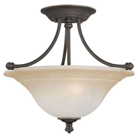 Thomas Lighting Harmony 2-Light Aged Bronze Ceiling Semi-Flush Mount ...