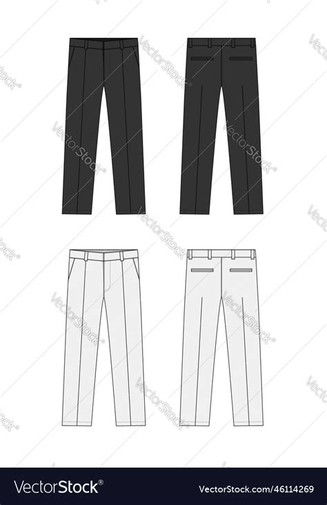 Suit pants template set Royalty Free Vector Image