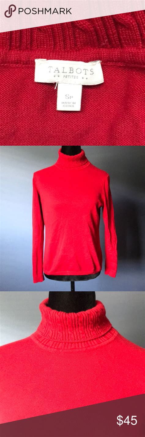 Talbots Red Cowl Neck Sweater Beautiful red cowl neck sweater, gently ...