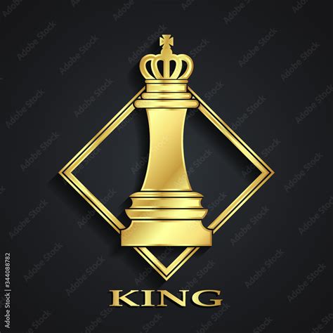 3d golden chess king shiny logo Stock Vector | Adobe Stock