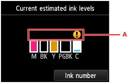 Canon : PIXMA Manuals : MG6800 series : Checking the Ink Status with the Touch Screen on the Machine