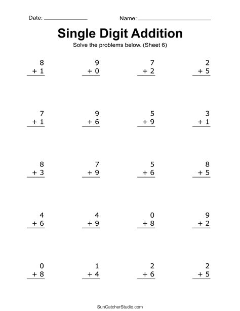 Addition Worksheets (Free Printable Easy Math Problems) – DIY Projects ...