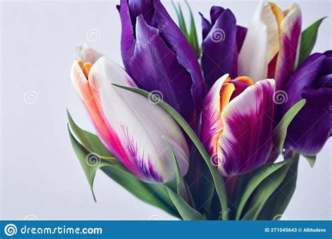 Original Tulips Bouquet of Dark Purple Color for Cute Gift Stock ...