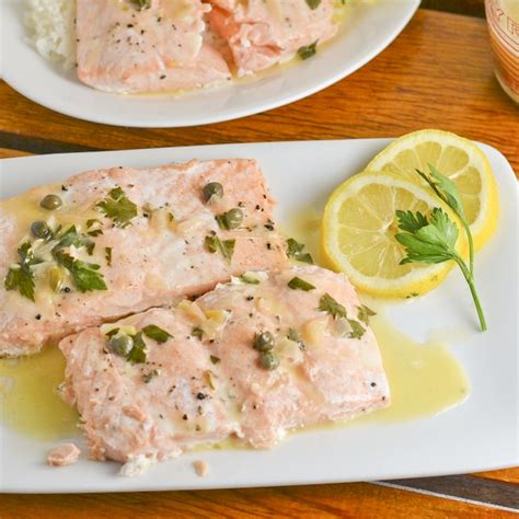 Salmon with Lemon Butter Caper Sauce - Salu Salo Recipes