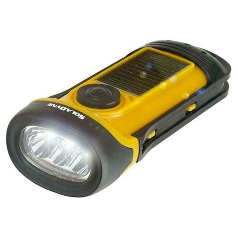 Solar Crank Waterproof LED Flashlight