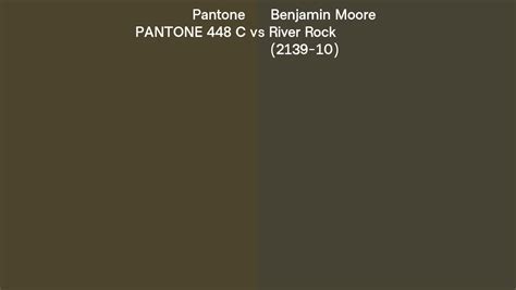 Pantone 448 C vs Benjamin Moore River Rock (2139-10) side by side comparison