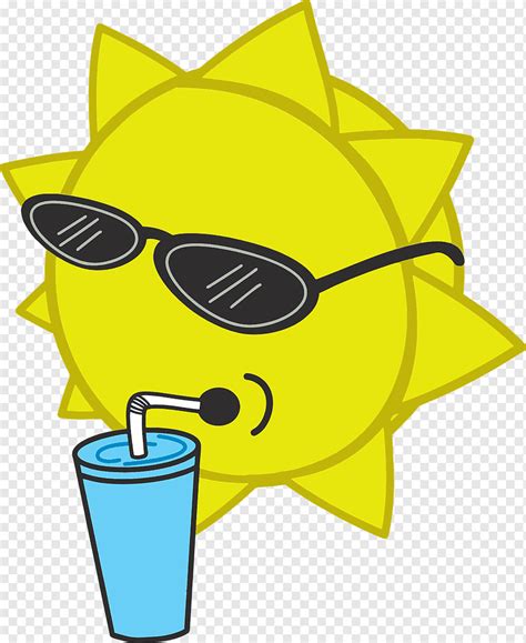 Summer, Sun, Sunglasses, Cool, Drink, Refreshing, Cartoon, png | PNGWing