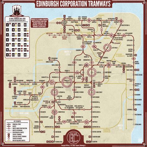 Transit Maps: Submission – Idealised Edinburgh Tramways Map, c.1940s by ...