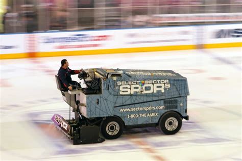 Zamboni in Ice Hockey Game editorial stock image. Image of manhattan ...