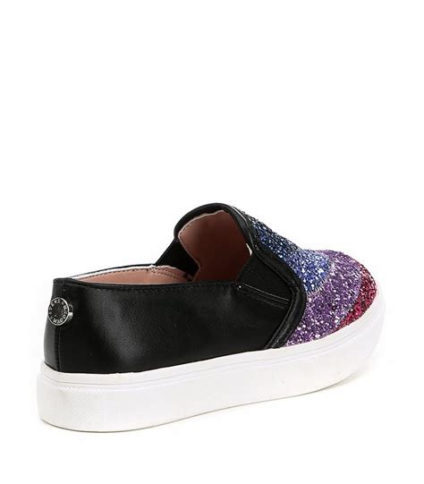 Steve Madden Girls Multi Glitter Black Sneakers