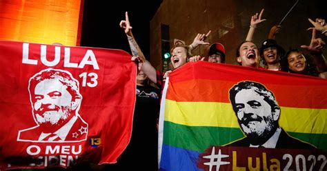 Supporters of Brazil’s President-elect Lula celebrate victory over Bolsonaro