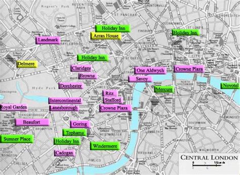 London Hotels, a guide to a selection of good accommodation