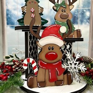 Reindeer Shelf Decor, Reindeer Couple, Hand Painted Wood or DIY Blanks ...