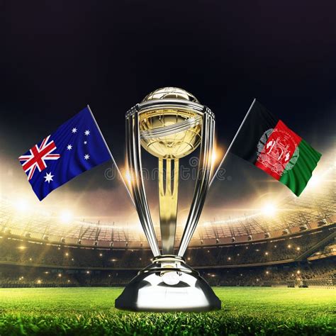 Icc Cricket World Cup 2023 Flags with Trophy Editorial Image ...