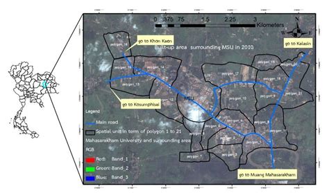 Area extent of Mahasarakham University (Khamriang campus) and... | Download Scientific Diagram