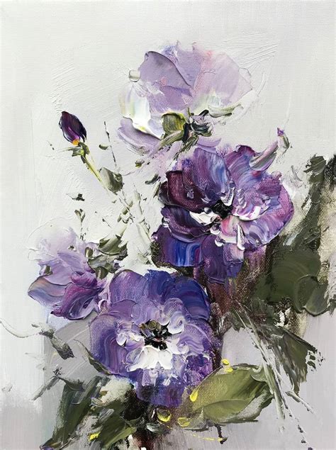 Purple Flowers Painting by Angela Jeanine | Saatchi Art