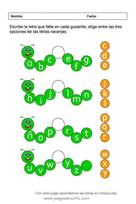 Juegos Arcoiris – Actividades | Las Letras Minúsculas - Juegos Arcoiris - Actividades