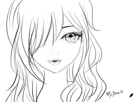 Close up girl's face.... sketch onlyyy by veeviriya on DeviantArt