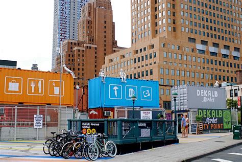 NYC ♥ NYC: Dekalb Market - Brooklyn's Modular Market Constructed From Recycled Shipping Containers