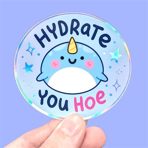 Hydrate Narwhal Vinyl Sticker – Fox and Cactus