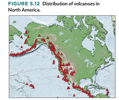 Solved FIGURE 5.12 Distribution of volcanoes in North | Chegg.com