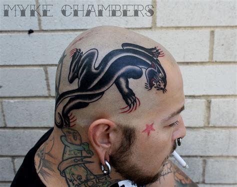 panther on head web | Tattoo by Myke Chambers www.mykechambe… | myke ...