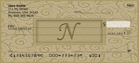 Monogram Letter N Personal Checks | Custom Designs Checks at ...