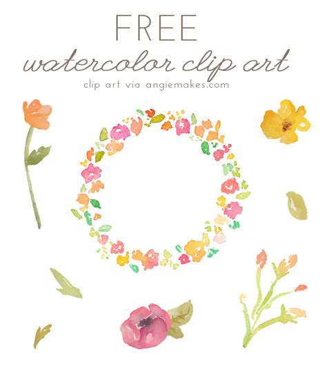 Angie Makes - Free Watercolor Flower ClipArt