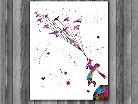 The Little Prince Watercolor Print, The Little Prince Painting, The ...