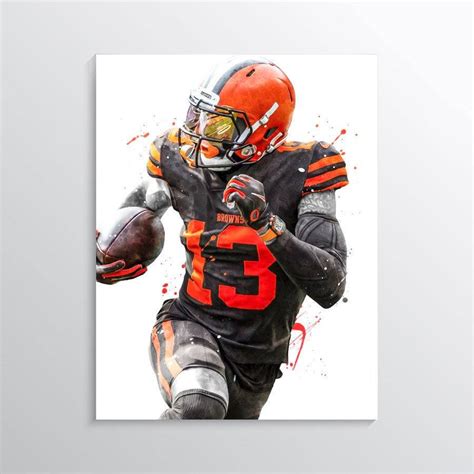 Odell Beckham Poster, Cleveland Browns Wall Art, Football Print, Nfl ...