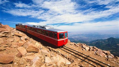 Pikes Peak Cog Railway in Manitou Springs, Colorado. Pikes Peak ...