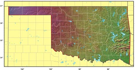 Oklahoma Relief Map • Mapsof.net