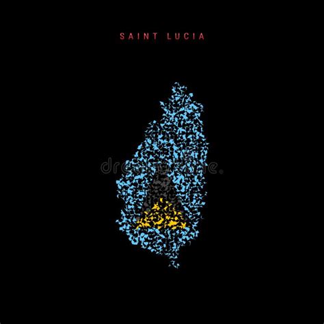 Saint Lucia Flag Map, Chaotic Particles Pattern in the Saint Lucian ...