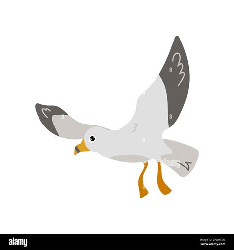 Seagull or albatross flying cartoon character Stock Vector Image & Art - Alamy