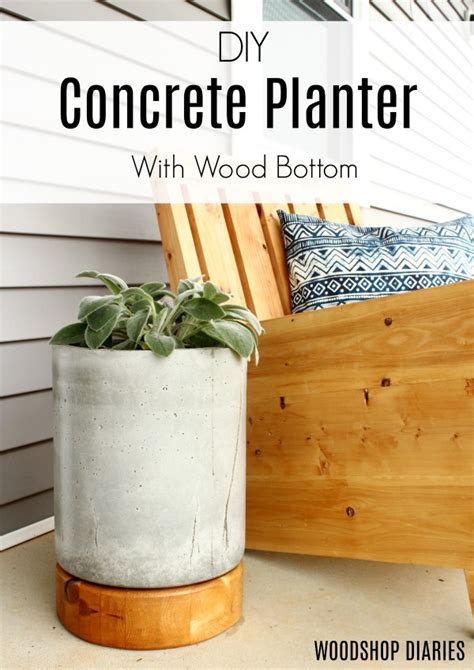 DIY Concrete Planter Pot--With Wooden Base Tutorial