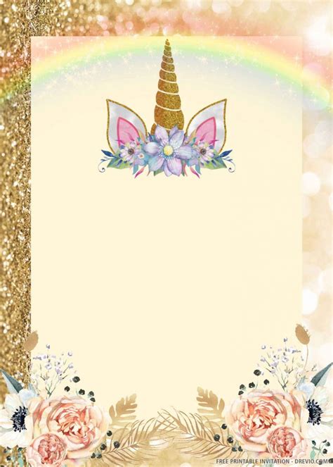 (FREE PRINTABLE) – Colorful Unicorn Birthday Invitation Templates | DREVIO