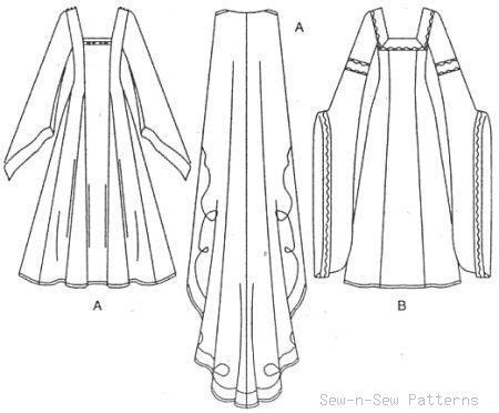 Lord of the rings arwen galadriel style costumes sewing pattern 18 ...