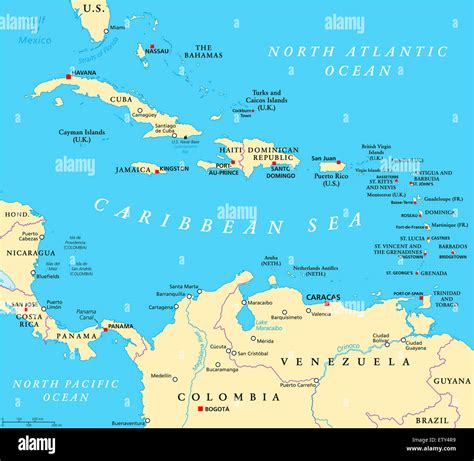 Caribbean sea map hi-res stock photography and images - Alamy