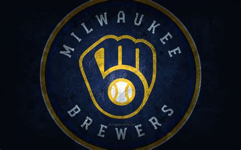 Download wallpapers Milwaukee Brewers, American baseball team, blue ...