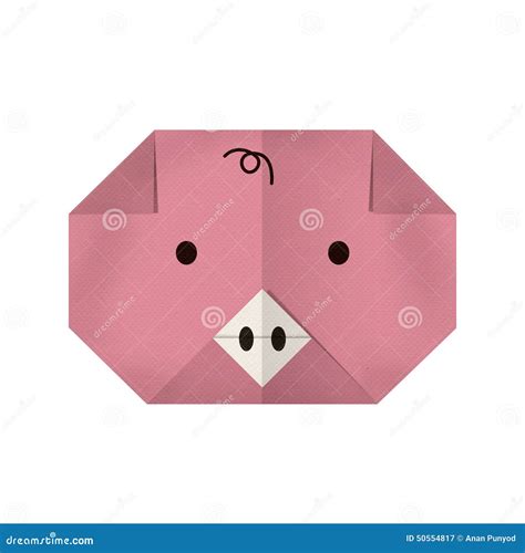 Origami paper a pig (face) stock image. Image of craft - 50554817