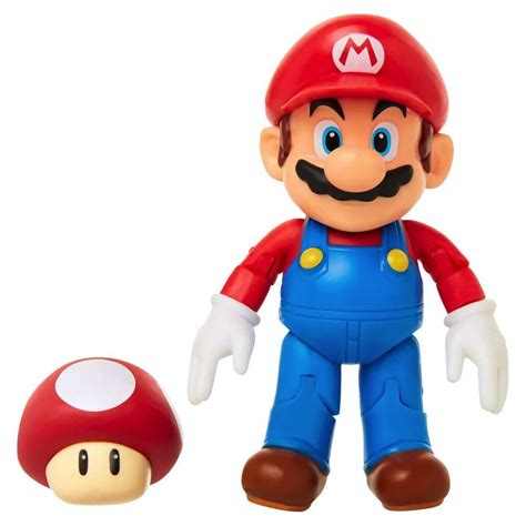 Nintendo Super Mario 4 inch Mario Action Figure with Red Power up ...