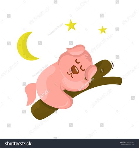 Cute Pig Sleeping Cartoon Vector Stock Vector (Royalty Free) 1618702609 ...