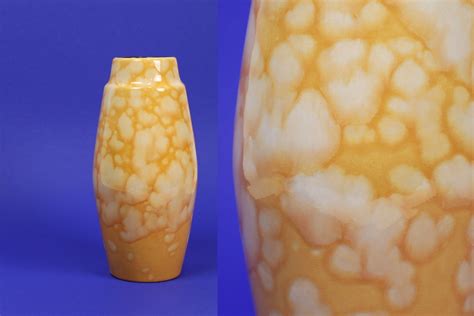 Vintage SCHEURICH Mottled Yellow Ceramic Vase Model 248-22 1970s West ...
