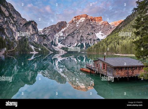 Braies / Prags, Dolomites, South Tyrol, Italy, The Lake Braies ...