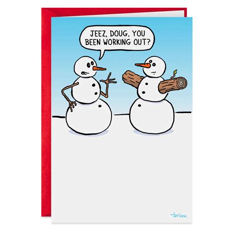 Buff Snowman Funny Christmas Card - Greeting Cards - Hallmark